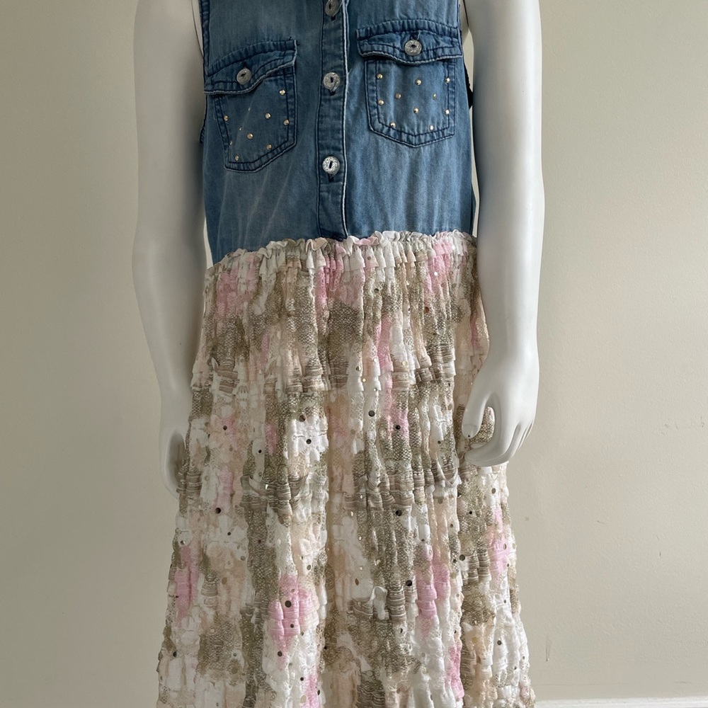 Justice Denim and Pink Casual Dress